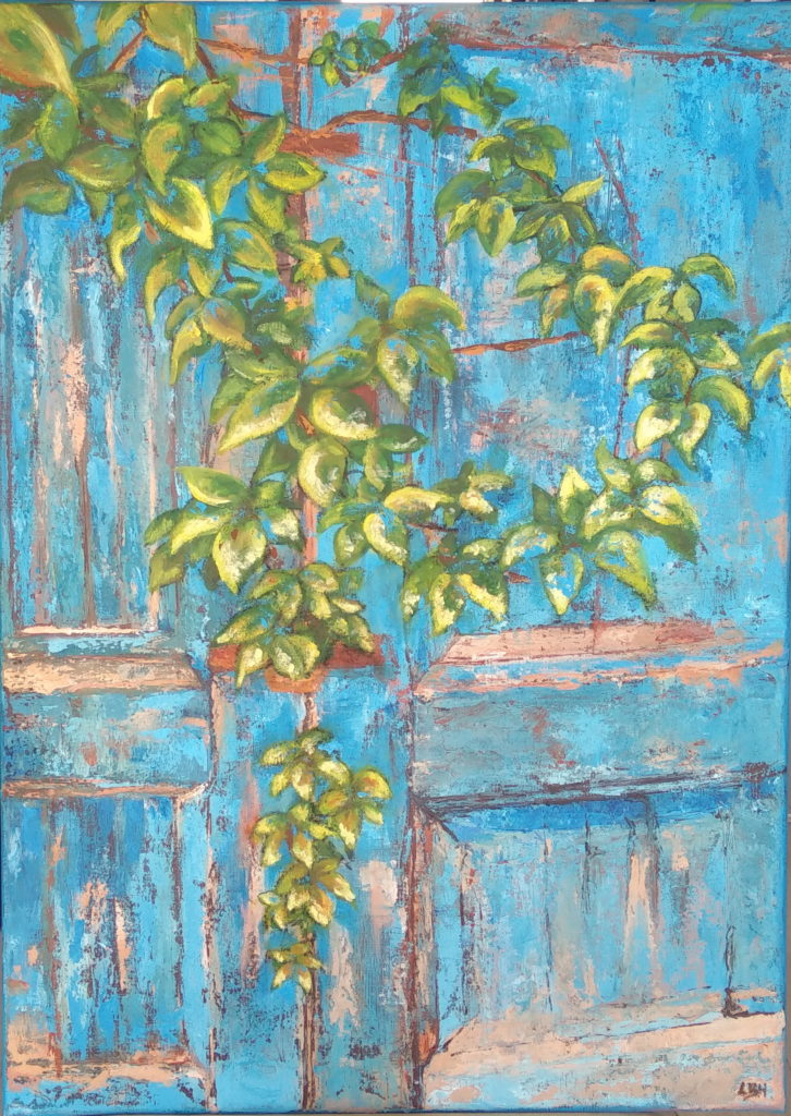 Porte belue, peinture acrylique couteau