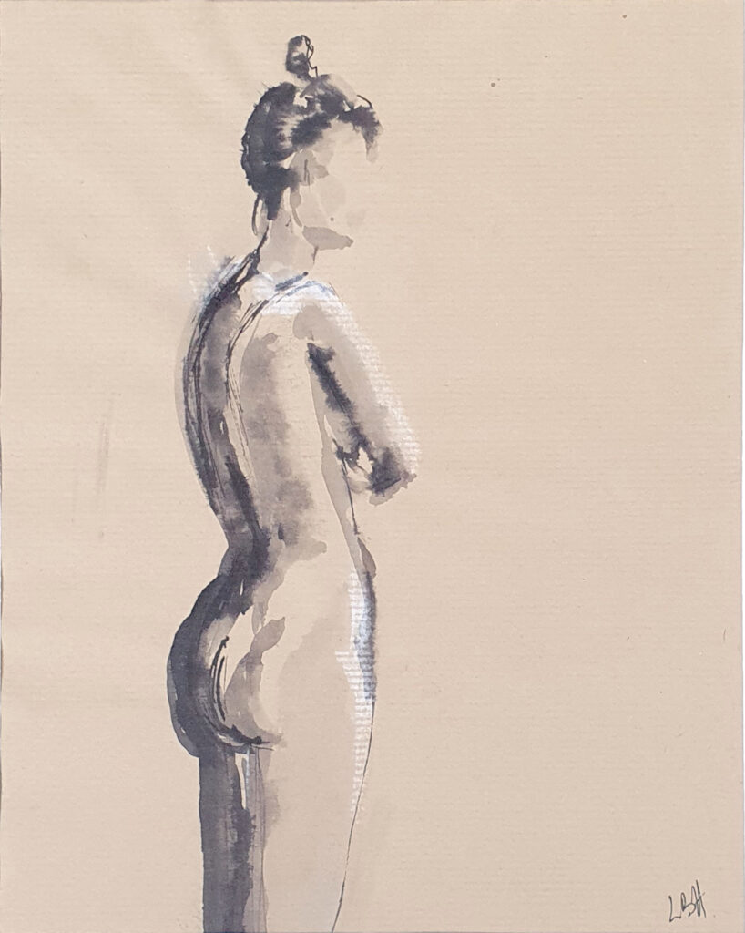 silhouette de femme en attente